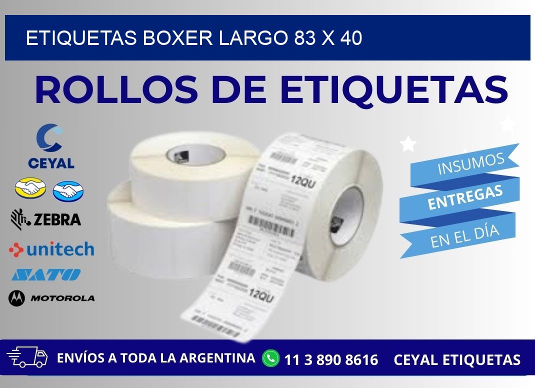 ETIQUETAS BOXER LARGO 83 x 40