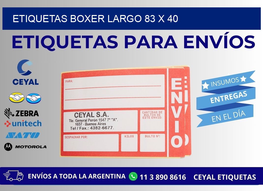 ETIQUETAS BOXER LARGO 83 x 40