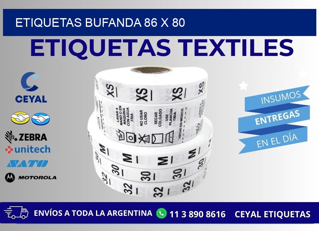 ETIQUETAS BUFANDA 86 x 80