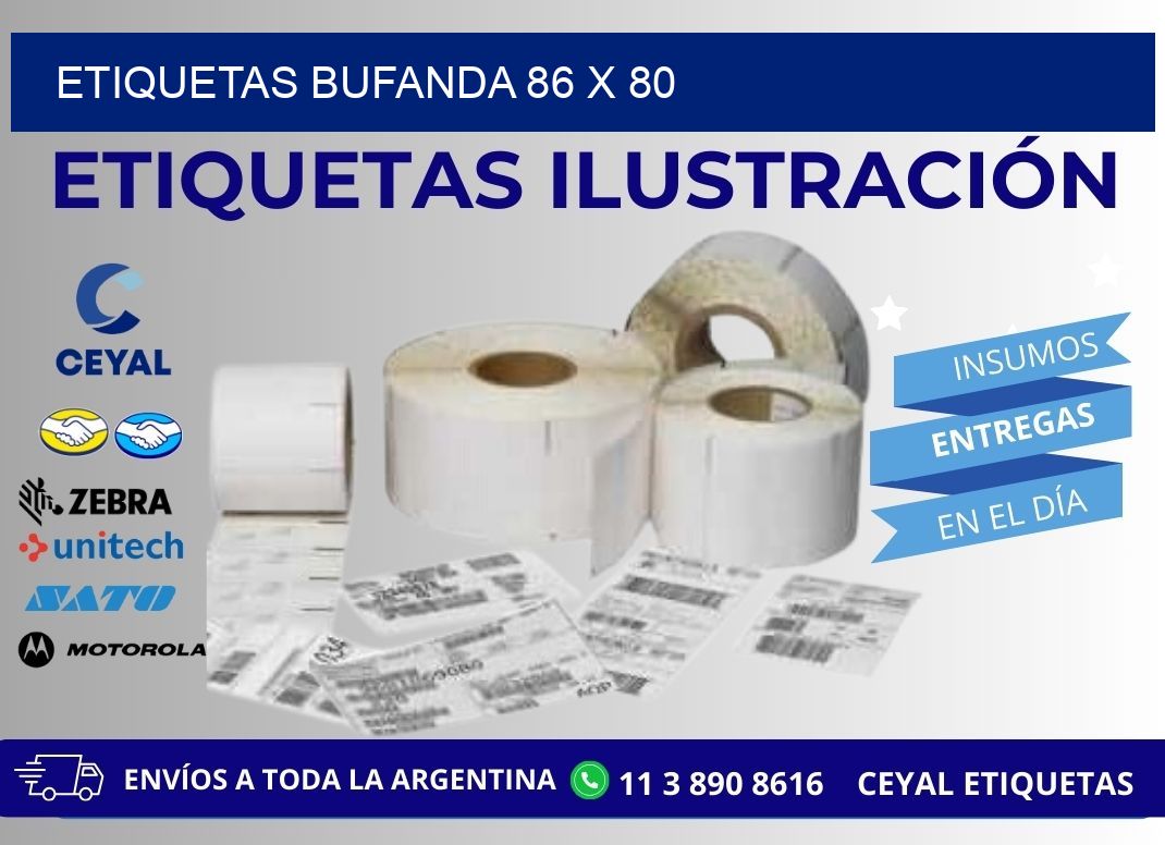 ETIQUETAS BUFANDA 86 x 80