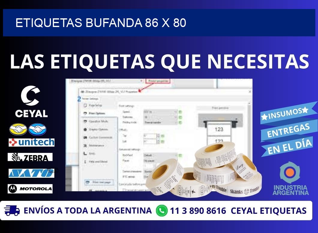 ETIQUETAS BUFANDA 86 x 80