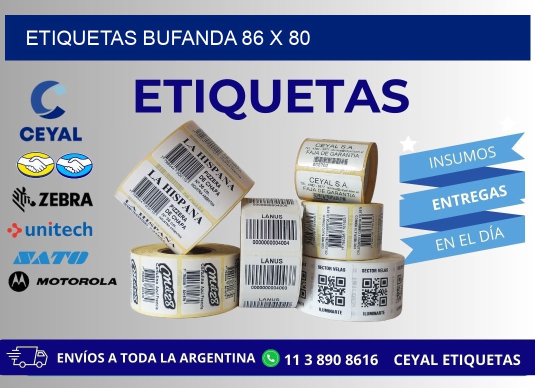 ETIQUETAS BUFANDA 86 x 80