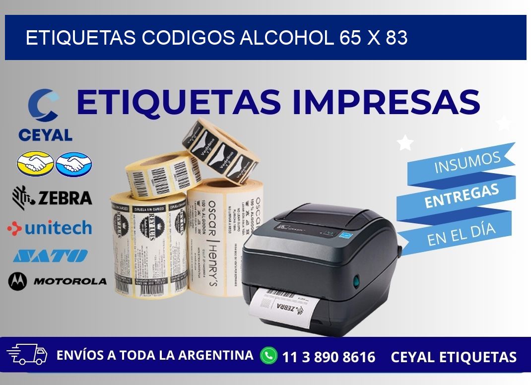 ETIQUETAS CODIGOS ALCOHOL 65 x 83