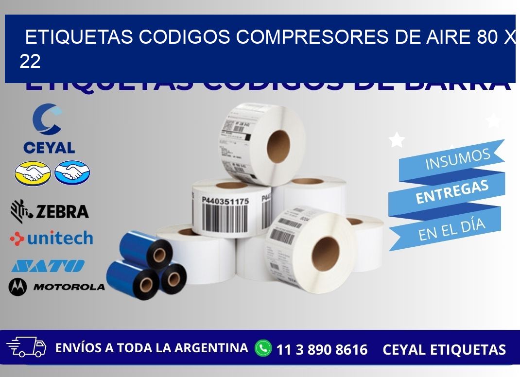 ETIQUETAS CODIGOS COMPRESORES DE AIRE 80 x 22