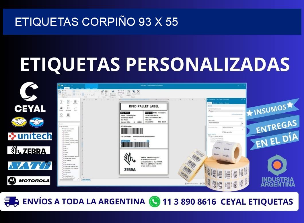 ETIQUETAS CORPIÑO 93 x 55