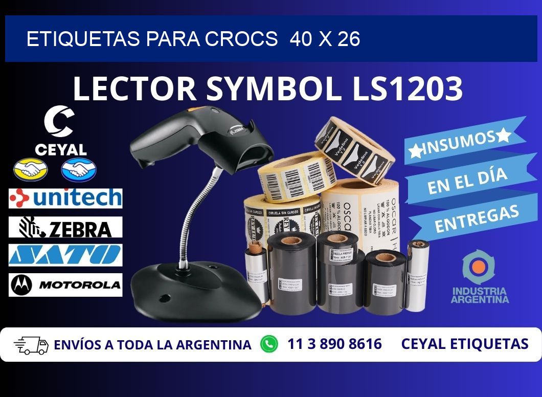 ETIQUETAS PARA CROCS  40 x 26