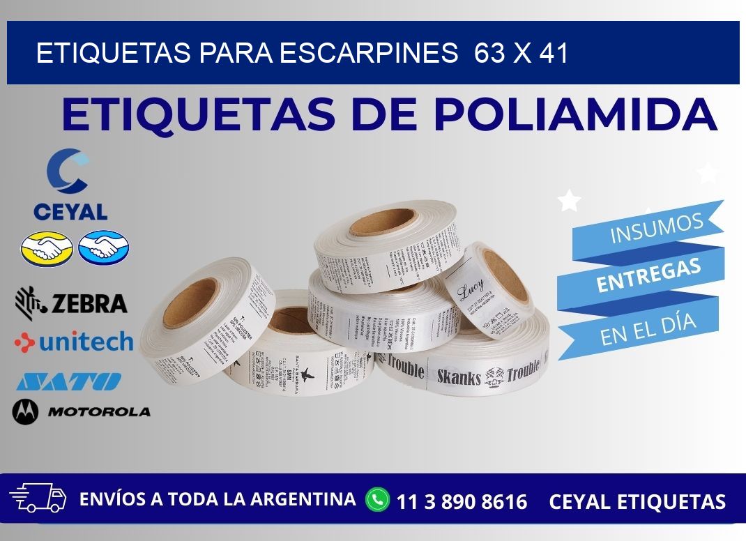 ETIQUETAS PARA ESCARPINES  63 x 41