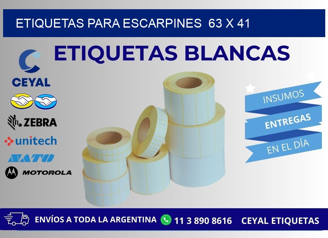 ETIQUETAS PARA ESCARPINES  63 x 41