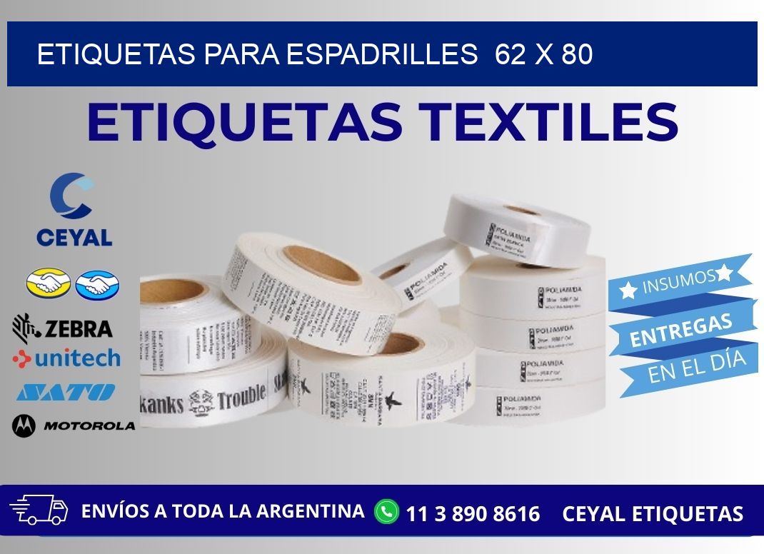 ETIQUETAS PARA ESPADRILLES  62 x 80