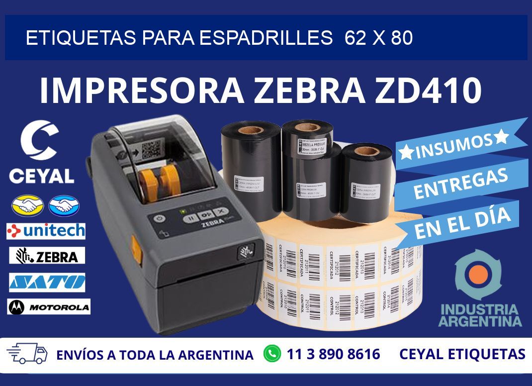 ETIQUETAS PARA ESPADRILLES  62 x 80