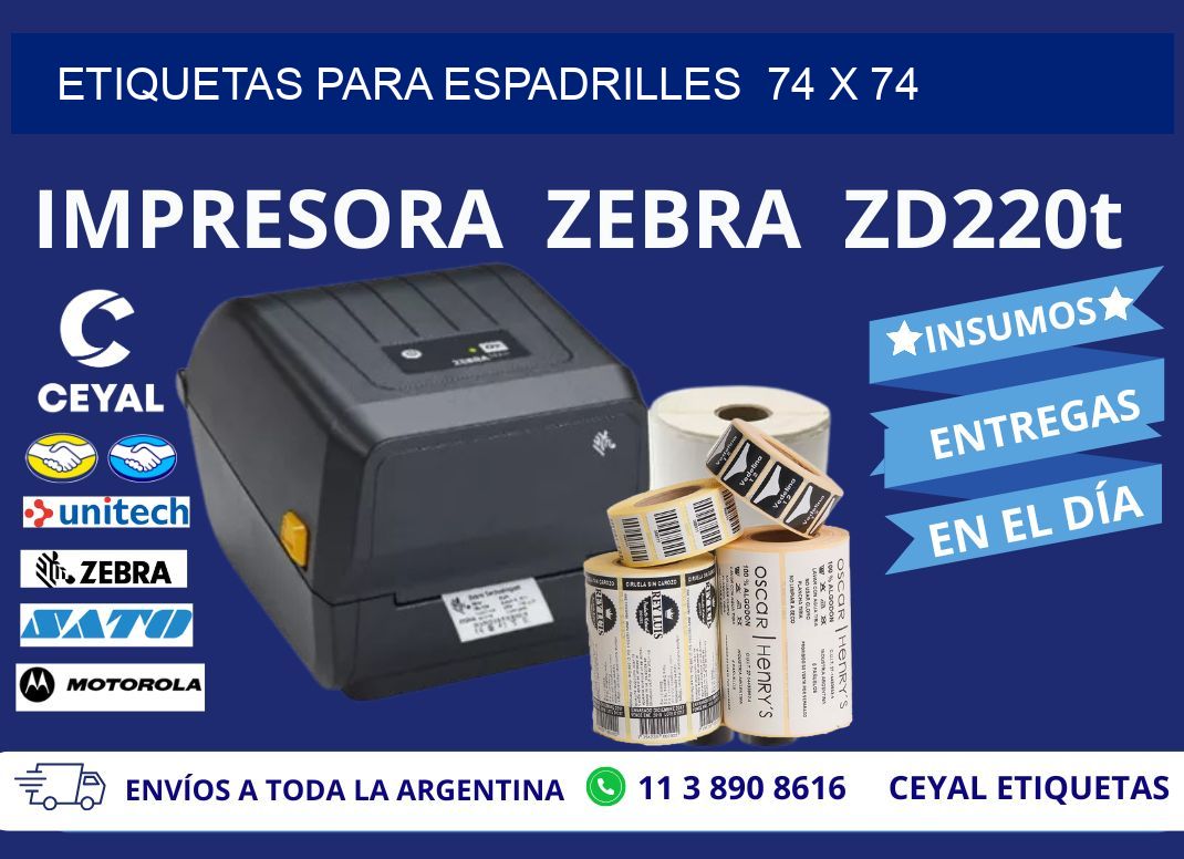 ETIQUETAS PARA ESPADRILLES  74 x 74