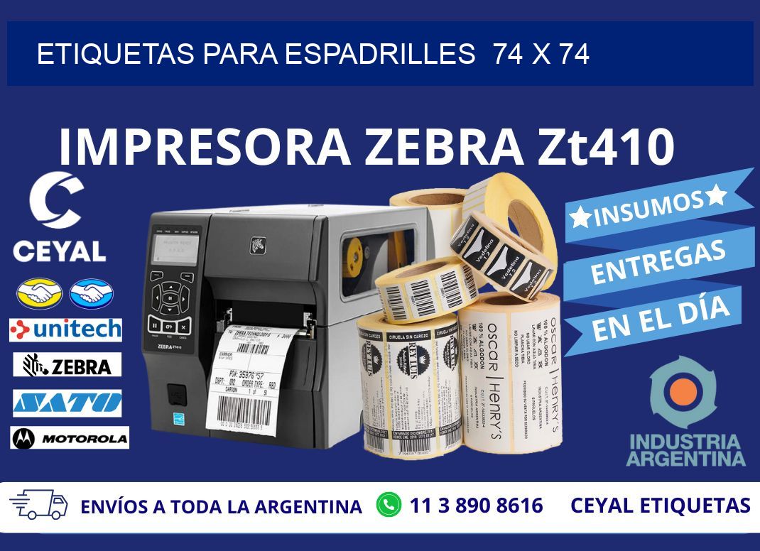 ETIQUETAS PARA ESPADRILLES  74 x 74