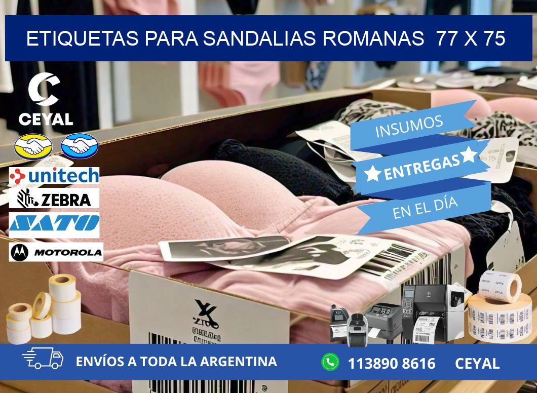 ETIQUETAS PARA SANDALIAS ROMANAS  77 x 75