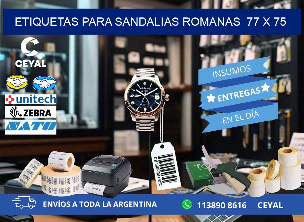 ETIQUETAS PARA SANDALIAS ROMANAS  77 x 75