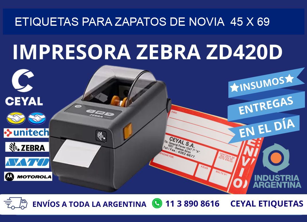 ETIQUETAS PARA ZAPATOS DE NOVIA  45 x 69