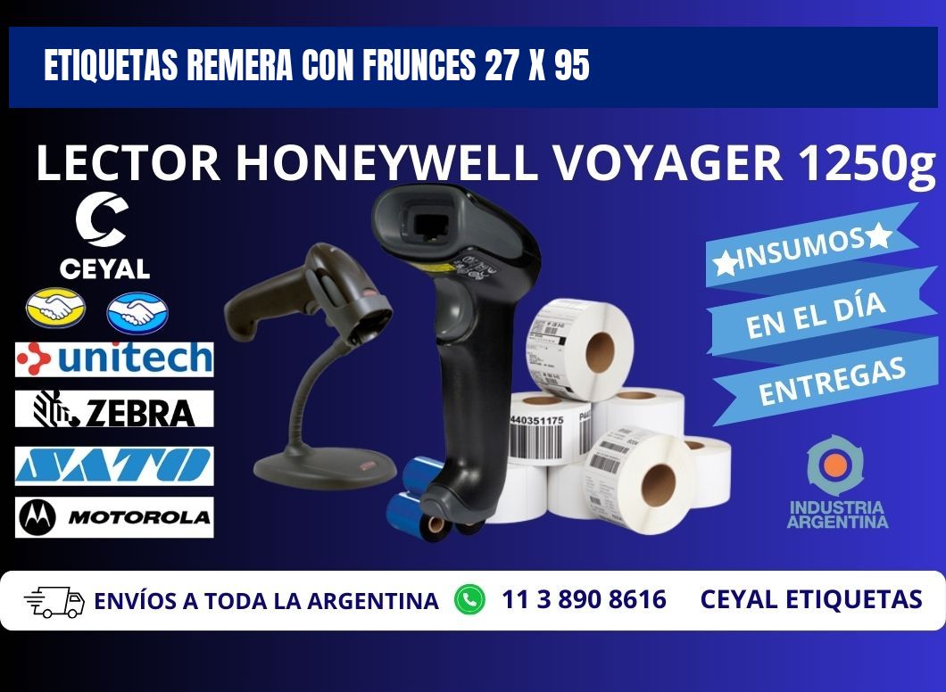 ETIQUETAS REMERA CON FRUNCES 27 x 95