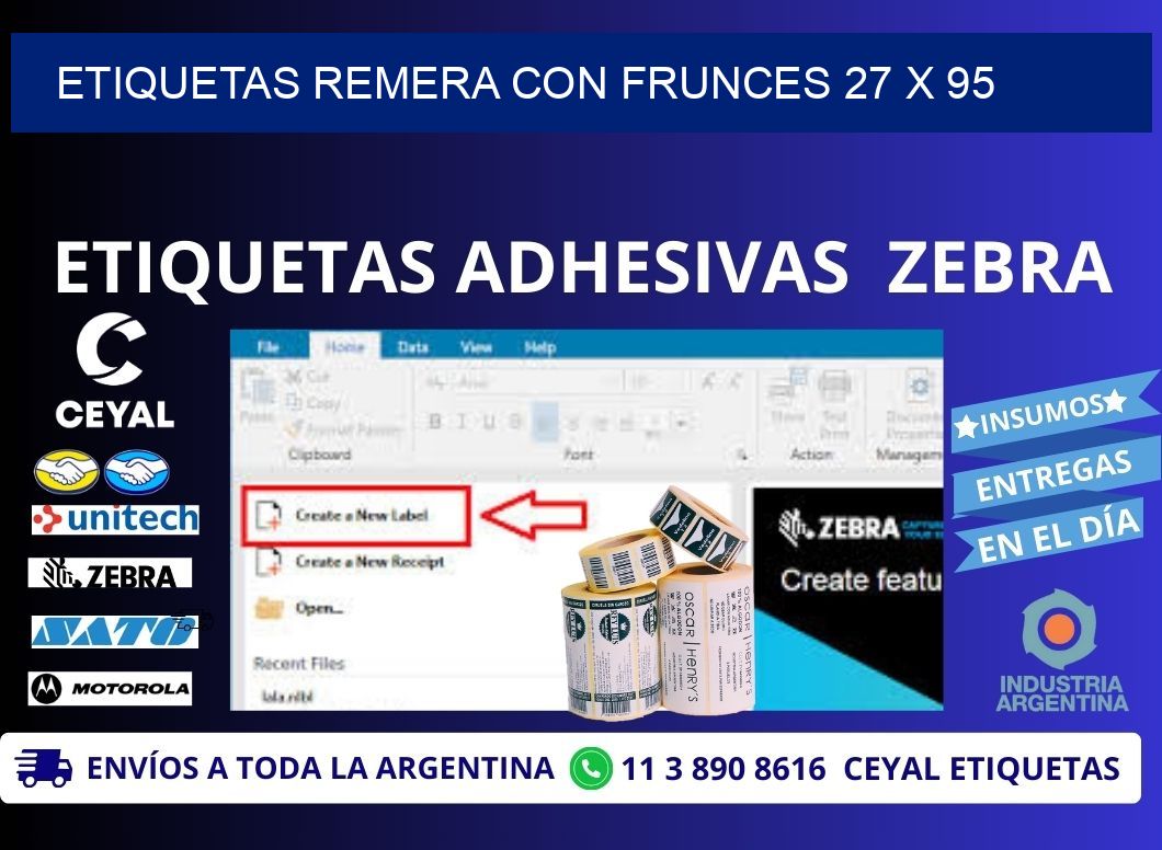 ETIQUETAS REMERA CON FRUNCES 27 x 95