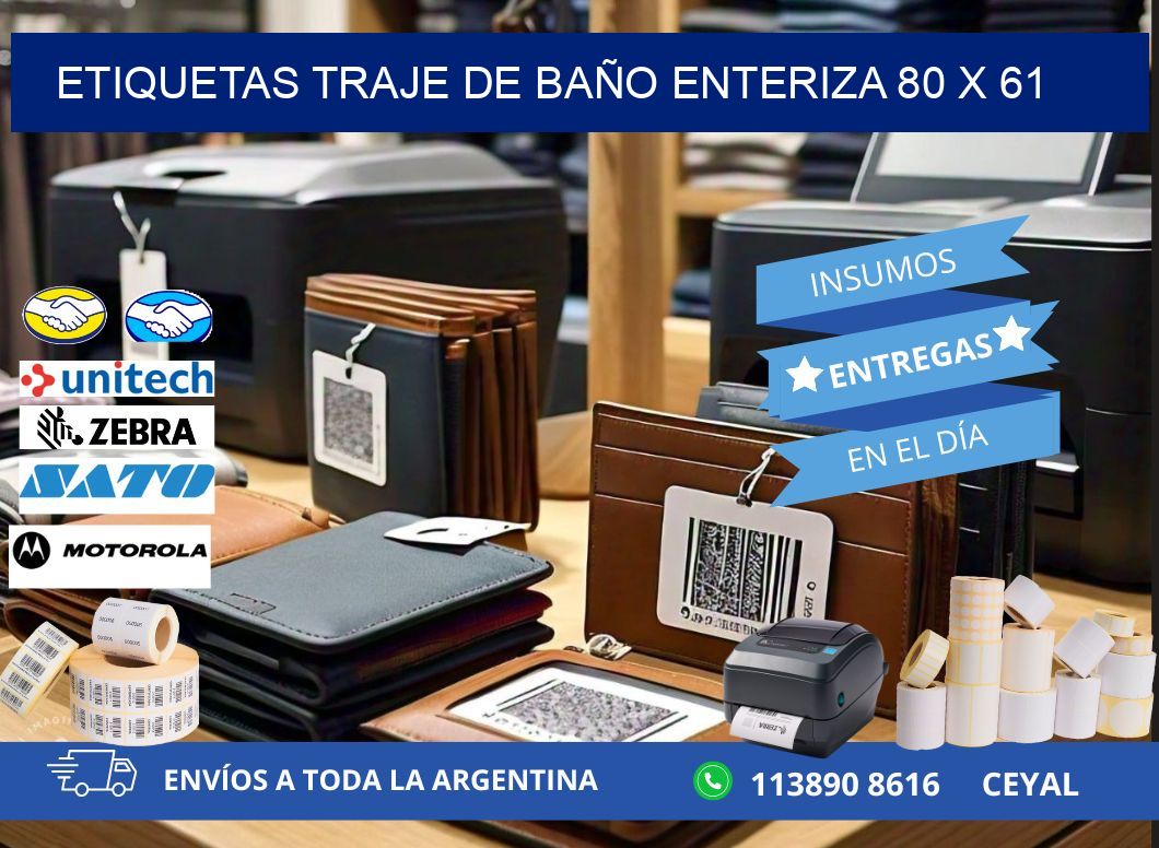 ETIQUETAS TRAJE DE BAÑO ENTERIZA 80 x 61