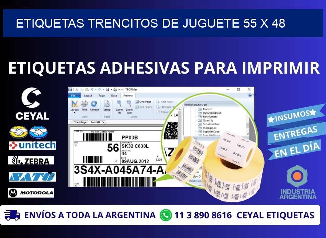 ETIQUETAS TRENCITOS DE JUGUETE 55 x 48