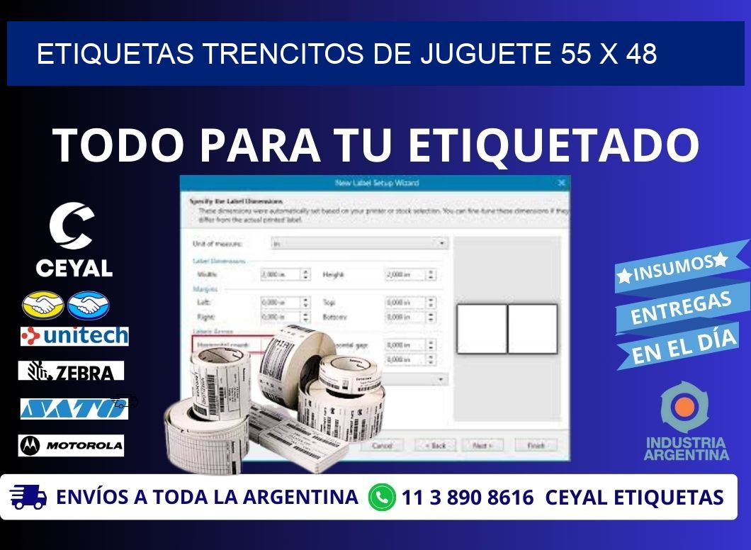 ETIQUETAS TRENCITOS DE JUGUETE 55 x 48