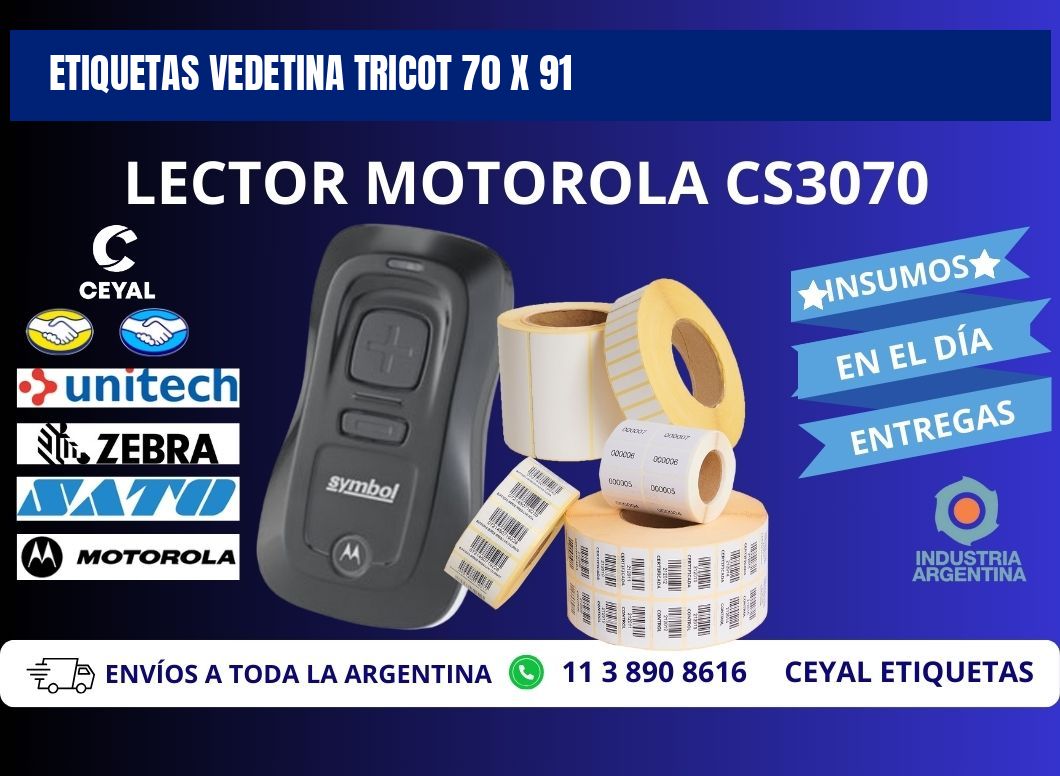 ETIQUETAS VEDETINA TRICOT 70 x 91