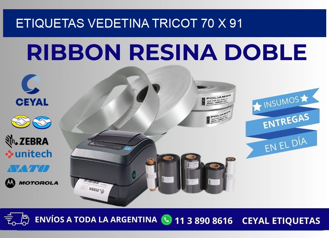 ETIQUETAS VEDETINA TRICOT 70 x 91