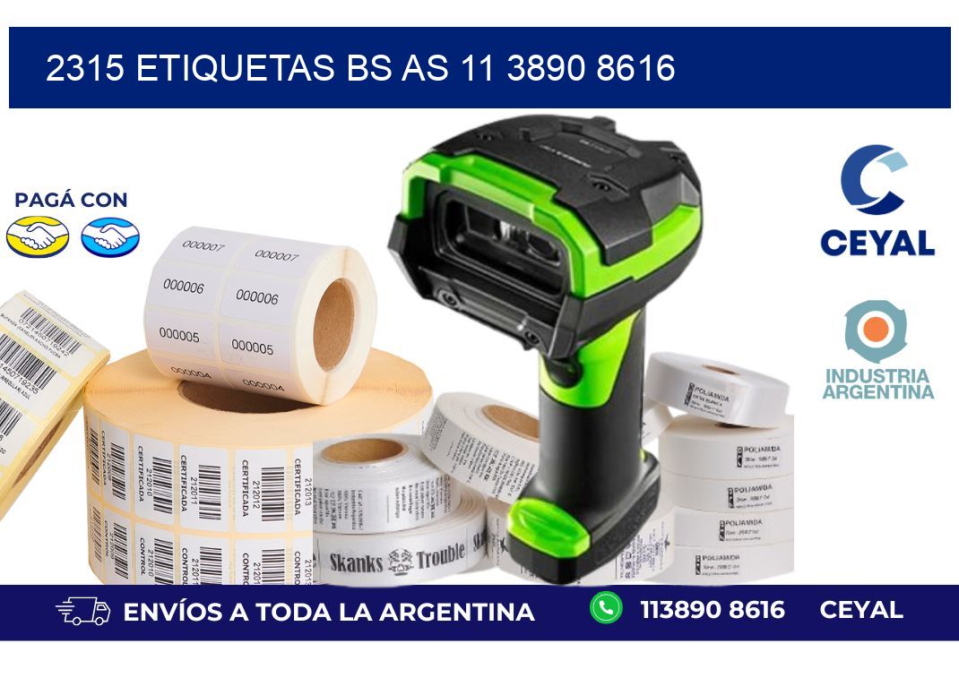 2315 ETIQUETAS BS AS 11 3890 8616