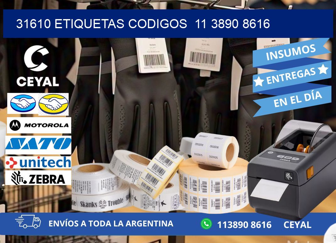 31610 ETIQUETAS CODIGOS  11 3890 8616