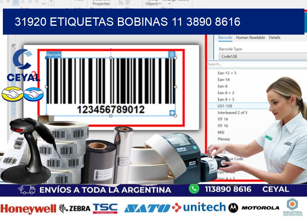 31920 ETIQUETAS BOBINAS 11 3890 8616