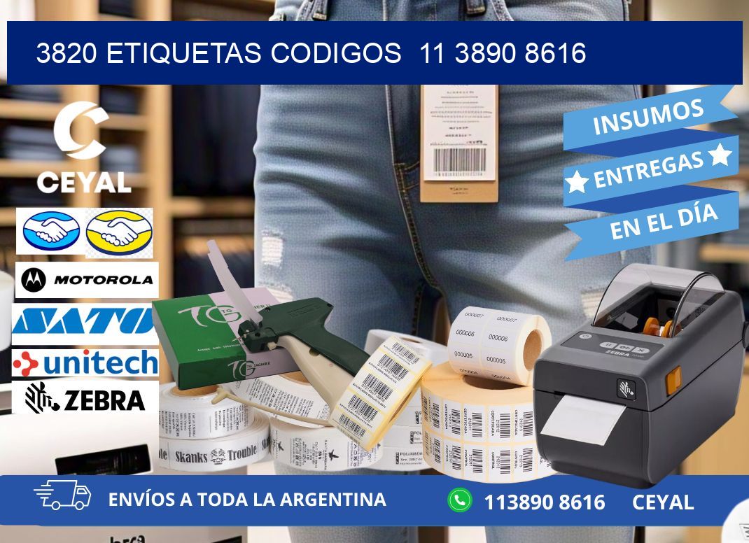 3820 ETIQUETAS CODIGOS  11 3890 8616