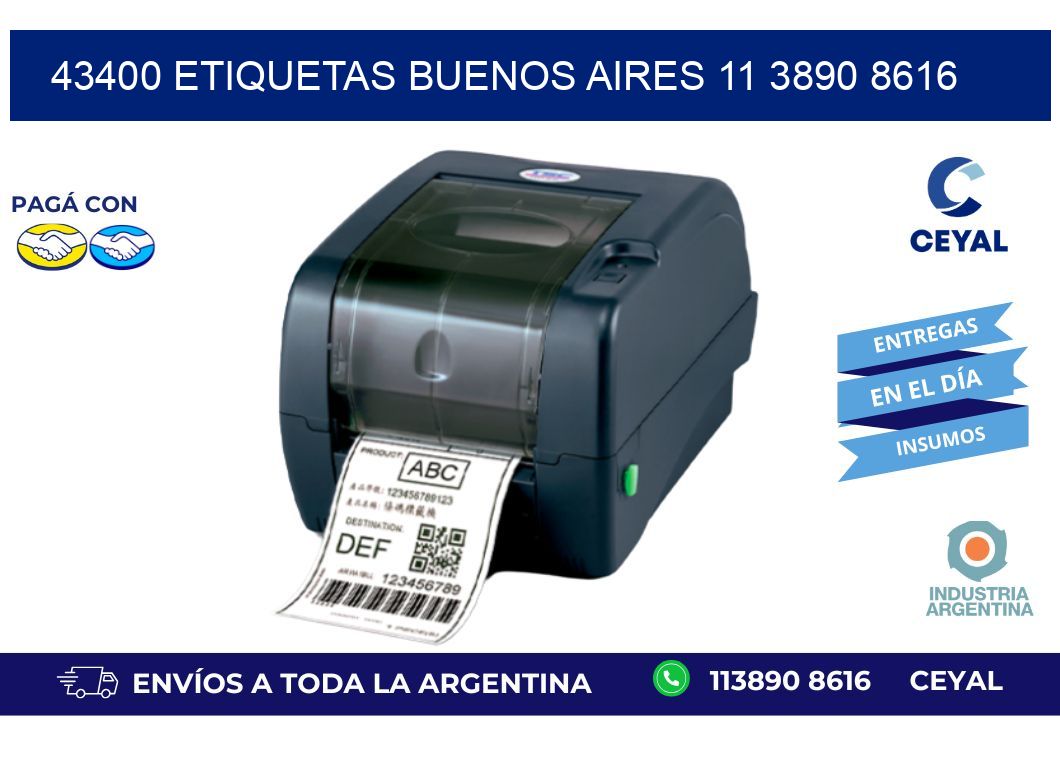 43400 ETIQUETAS BUENOS AIRES 11 3890 8616