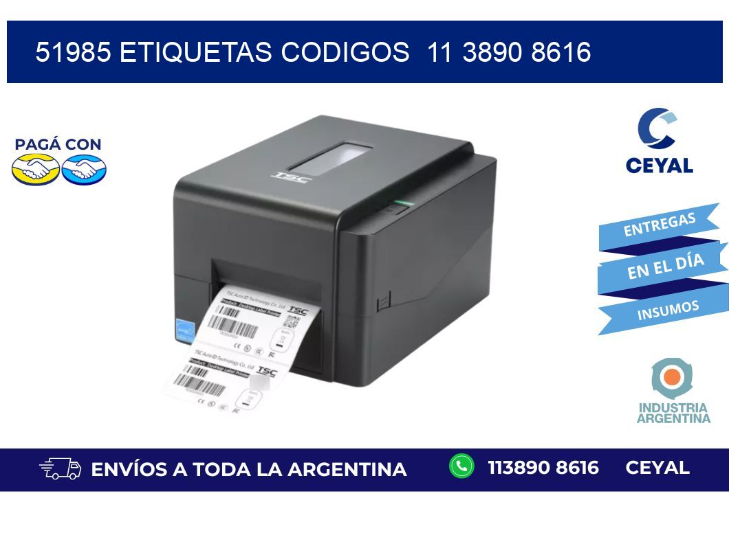 51985 ETIQUETAS CODIGOS  11 3890 8616