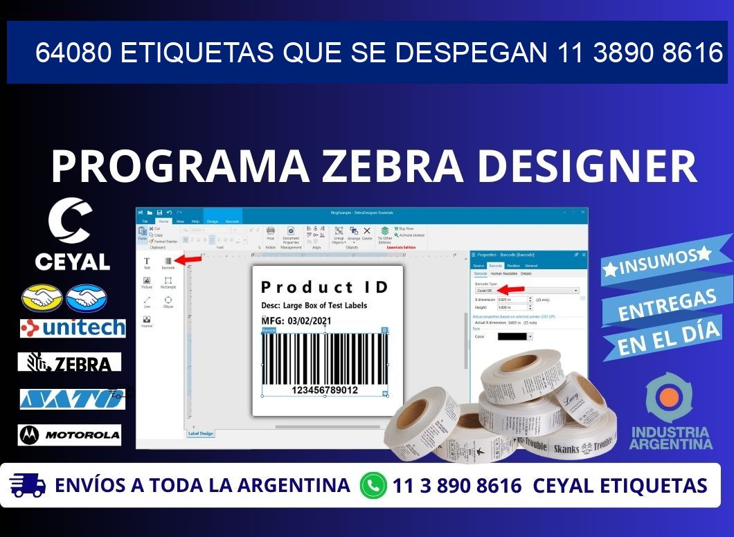64080 ETIQUETAS QUE SE DESPEGAN 11 3890 8616