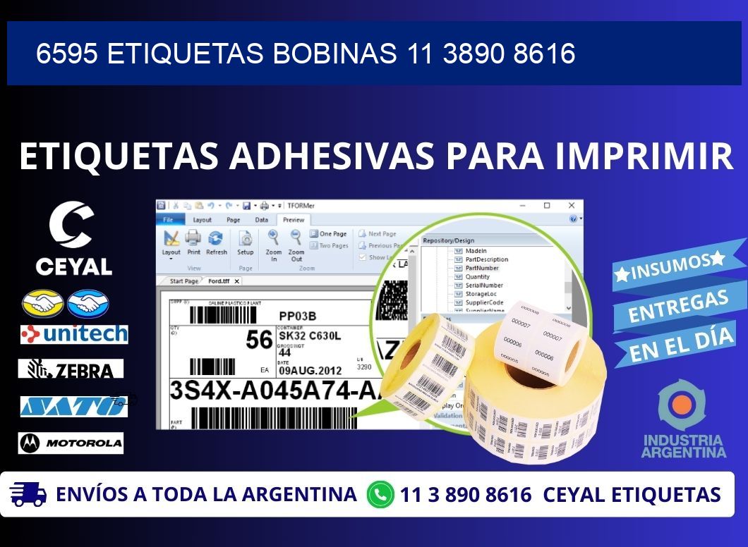 6595 ETIQUETAS BOBINAS 11 3890 8616