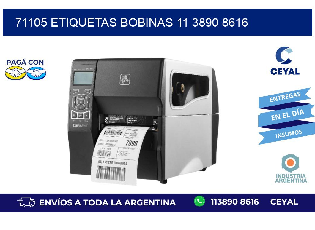 71105 ETIQUETAS BOBINAS 11 3890 8616