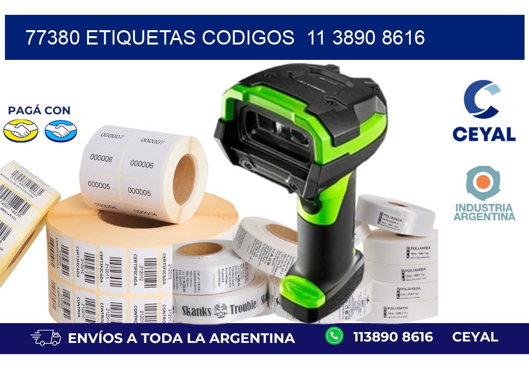 77380 ETIQUETAS CODIGOS  11 3890 8616