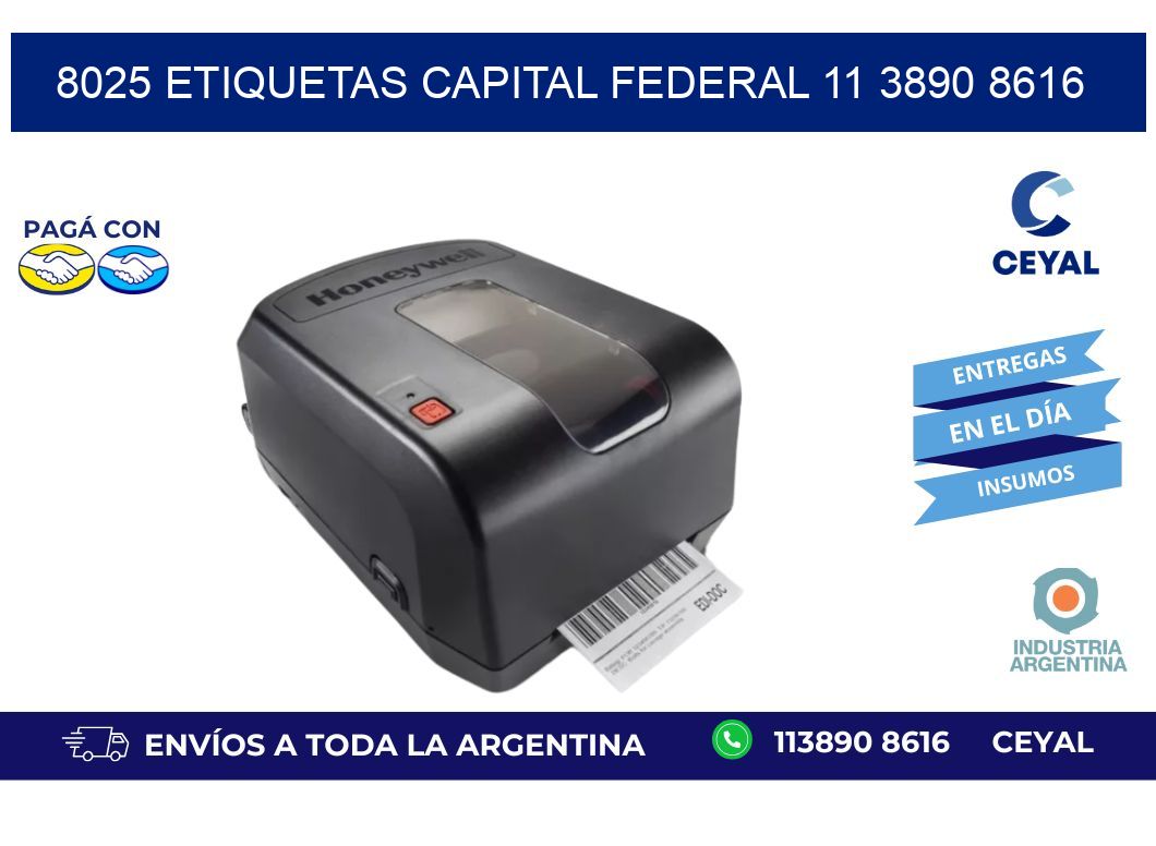 8025 ETIQUETAS CAPITAL FEDERAL 11 3890 8616