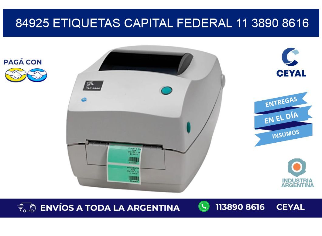 84925 ETIQUETAS CAPITAL FEDERAL 11 3890 8616
