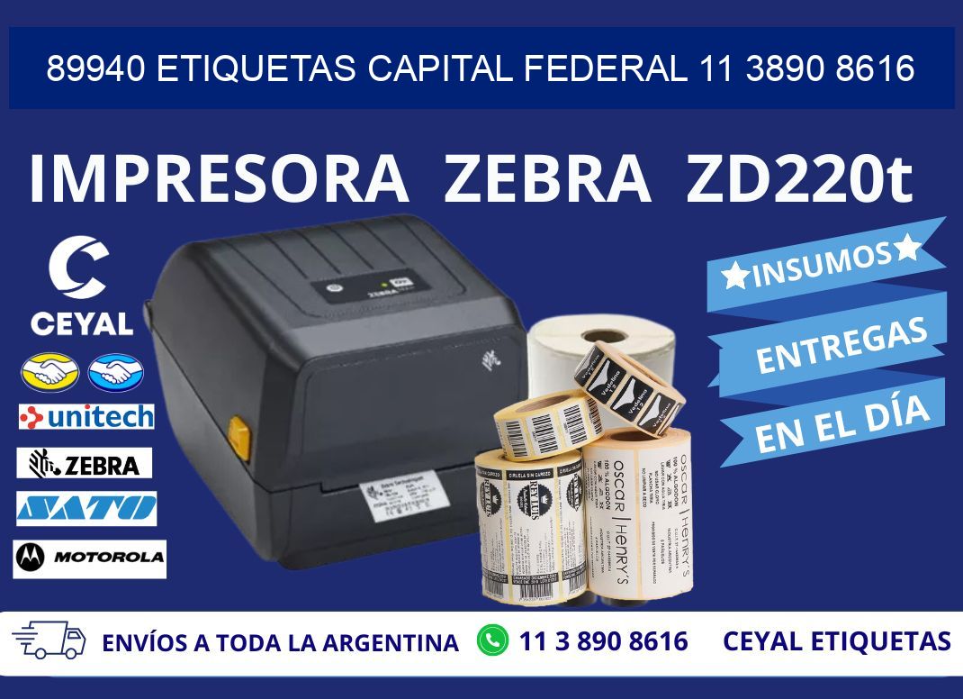 89940 ETIQUETAS CAPITAL FEDERAL 11 3890 8616