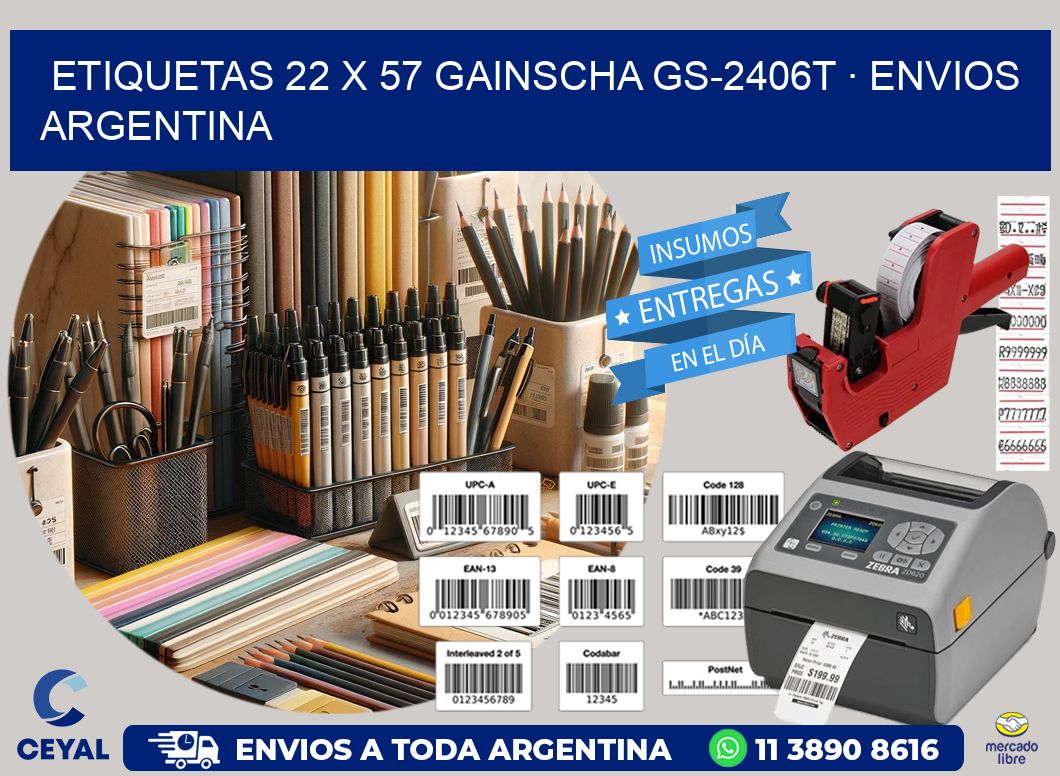 ETIQUETAS 22 x 57 GAINSCHA GS-2406T · ENVIOS ARGENTINA