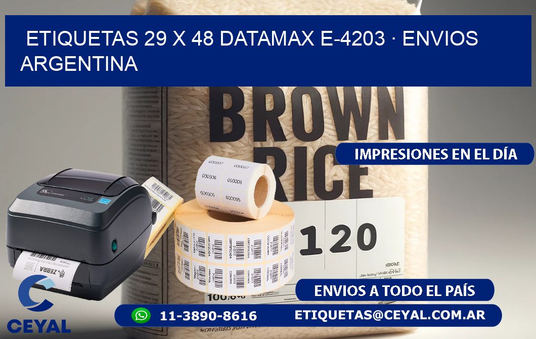 ETIQUETAS 29 x 48 DATAMAX E-4203 · ENVIOS ARGENTINA