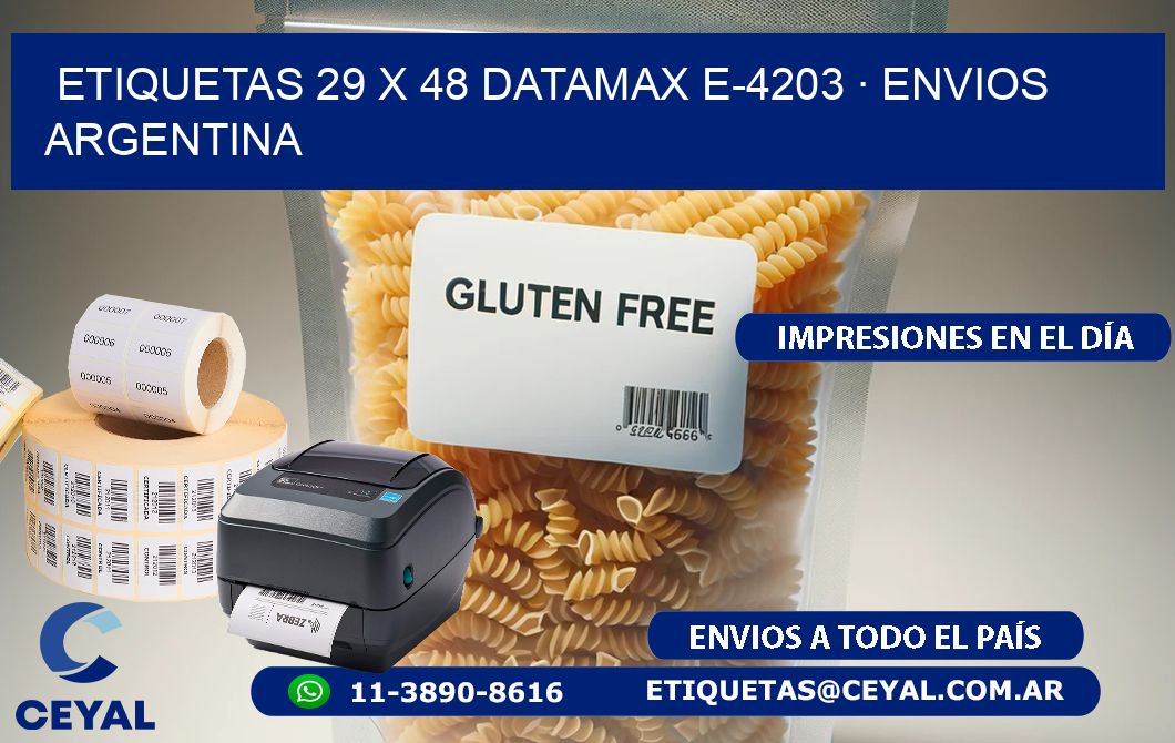ETIQUETAS 29 x 48 DATAMAX E-4203 · ENVIOS ARGENTINA