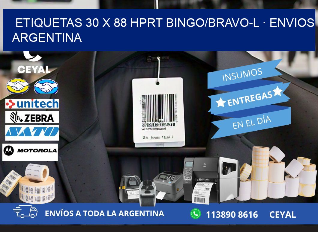 ETIQUETAS 30 x 88 HPRT BINGO/BRAVO-L · ENVIOS ARGENTINA