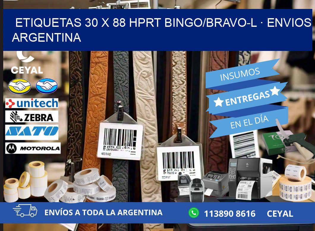 ETIQUETAS 30 x 88 HPRT BINGO/BRAVO-L · ENVIOS ARGENTINA