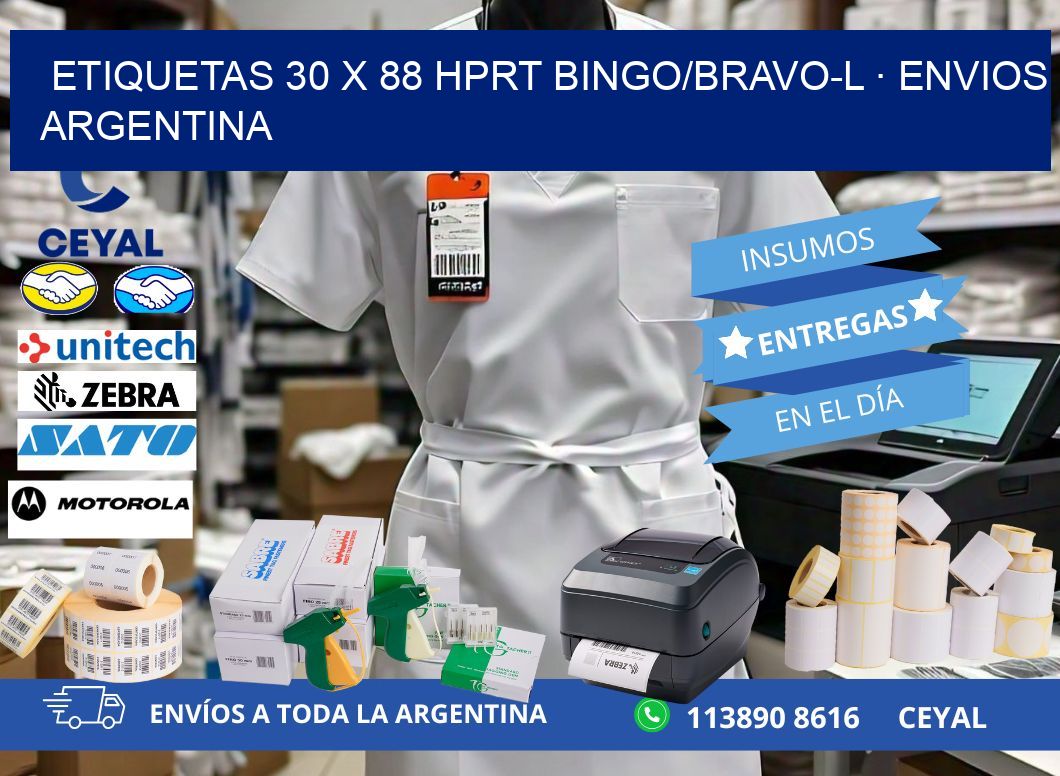 ETIQUETAS 30 x 88 HPRT BINGO/BRAVO-L · ENVIOS ARGENTINA
