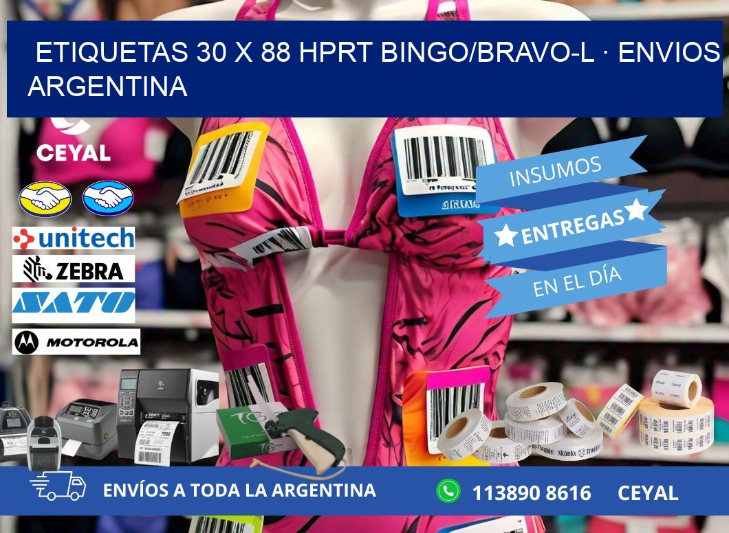 ETIQUETAS 30 x 88 HPRT BINGO/BRAVO-L · ENVIOS ARGENTINA