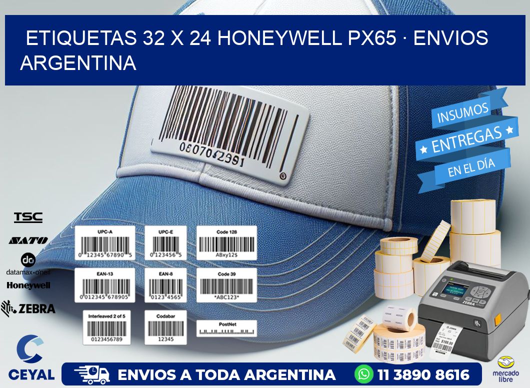 ETIQUETAS 32 x 24 HONEYWELL PX65 · ENVIOS ARGENTINA