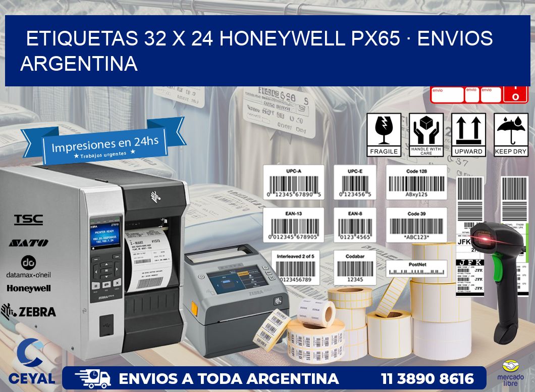 ETIQUETAS 32 x 24 HONEYWELL PX65 · ENVIOS ARGENTINA