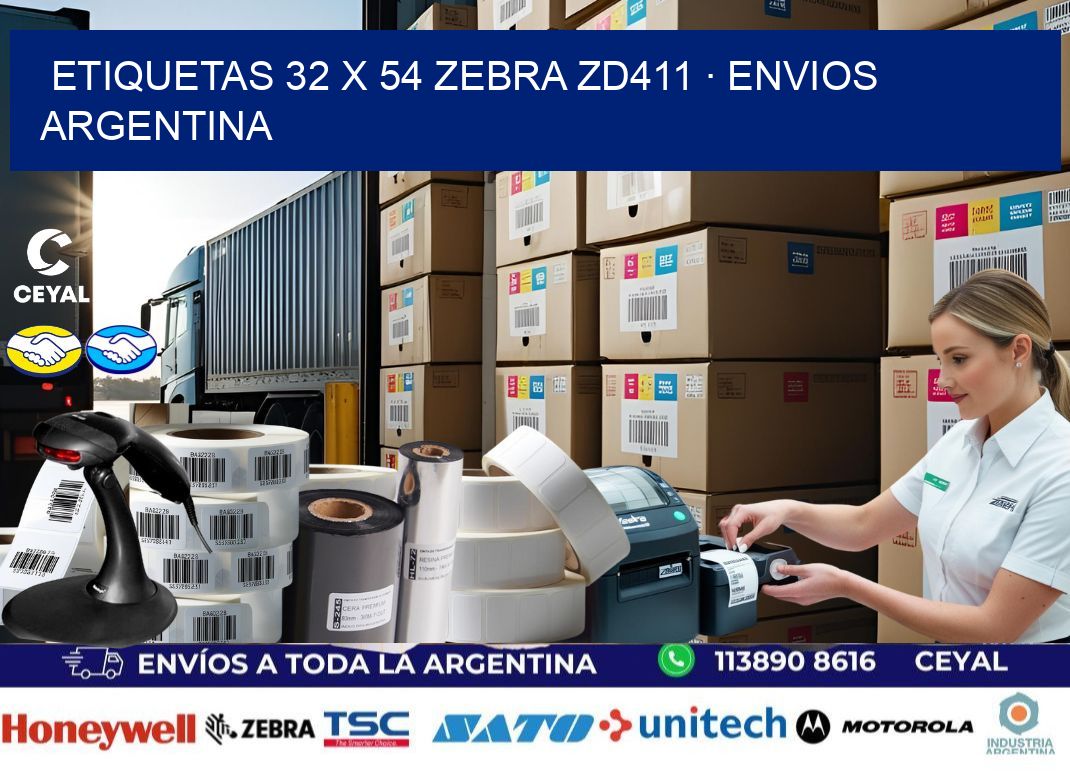ETIQUETAS 32 x 54 ZEBRA ZD411 · ENVIOS ARGENTINA