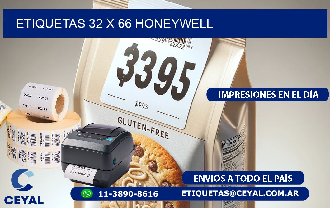 ETIQUETAS 32 x 66 HONEYWELL